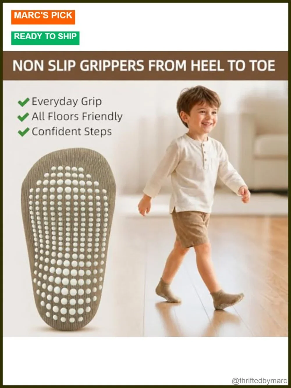Toddler Socks Grip: Non-Slip Grippers for Walking Baby Kids 3 Months-5 Years